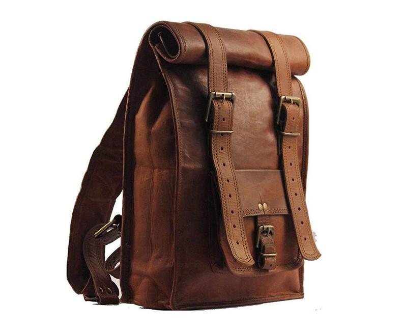 Handmade Brown Genuine Large Leather Backpack