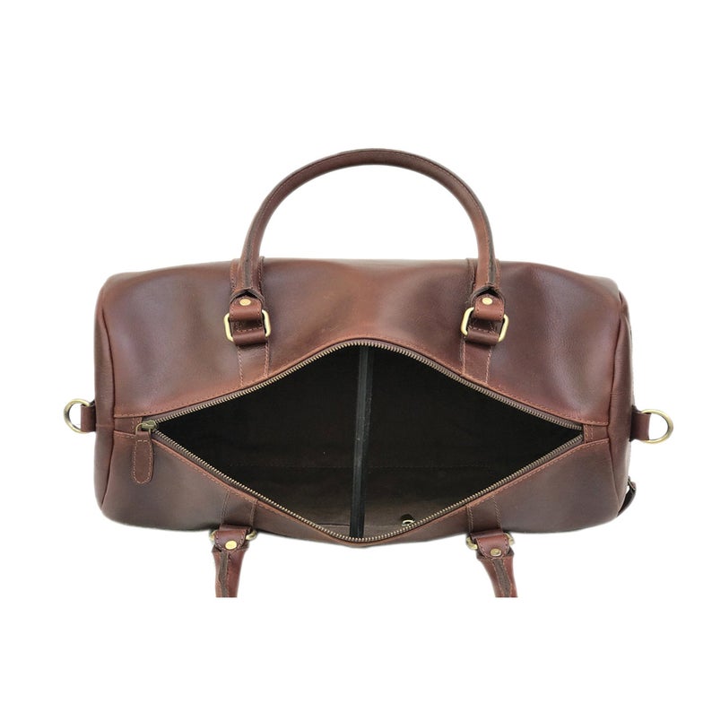 Light Brown Leather Polo Weekender bag